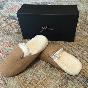 J Crew Pacific Sherpa-lined suede clogs